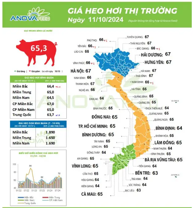 Giá lợn hơi theo đà giảm nhanh ở miền Bắc, tuột mốc 68.000 đồng/kg