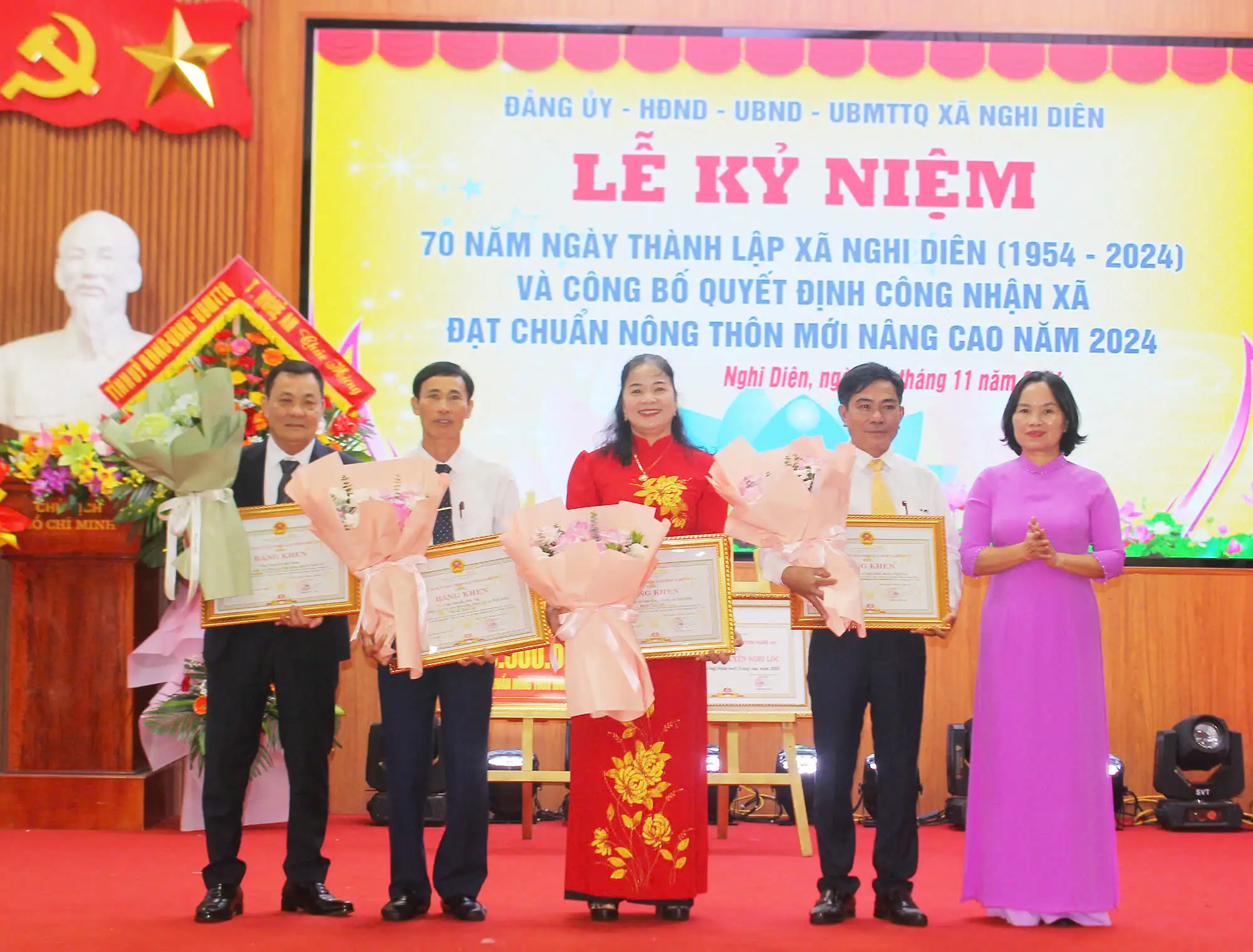 Xã Nghi Diên (huyện Nghi Lộc) kỷ niệm 70 năm thành lập và đón Bằng công nhận xã đạt chuẩn nông thôn mới nâng cao