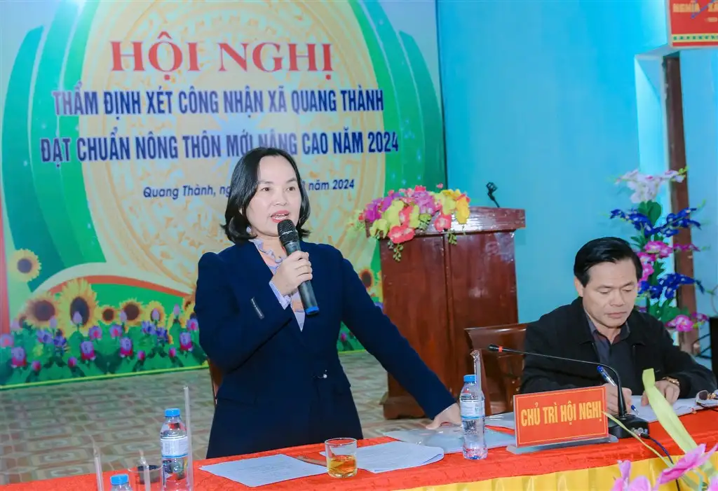 Thẩm định xét công nhận xã đạt chuẩn NTM nâng cao Quang Thành và Kim Thành (huyện Yên Thành)