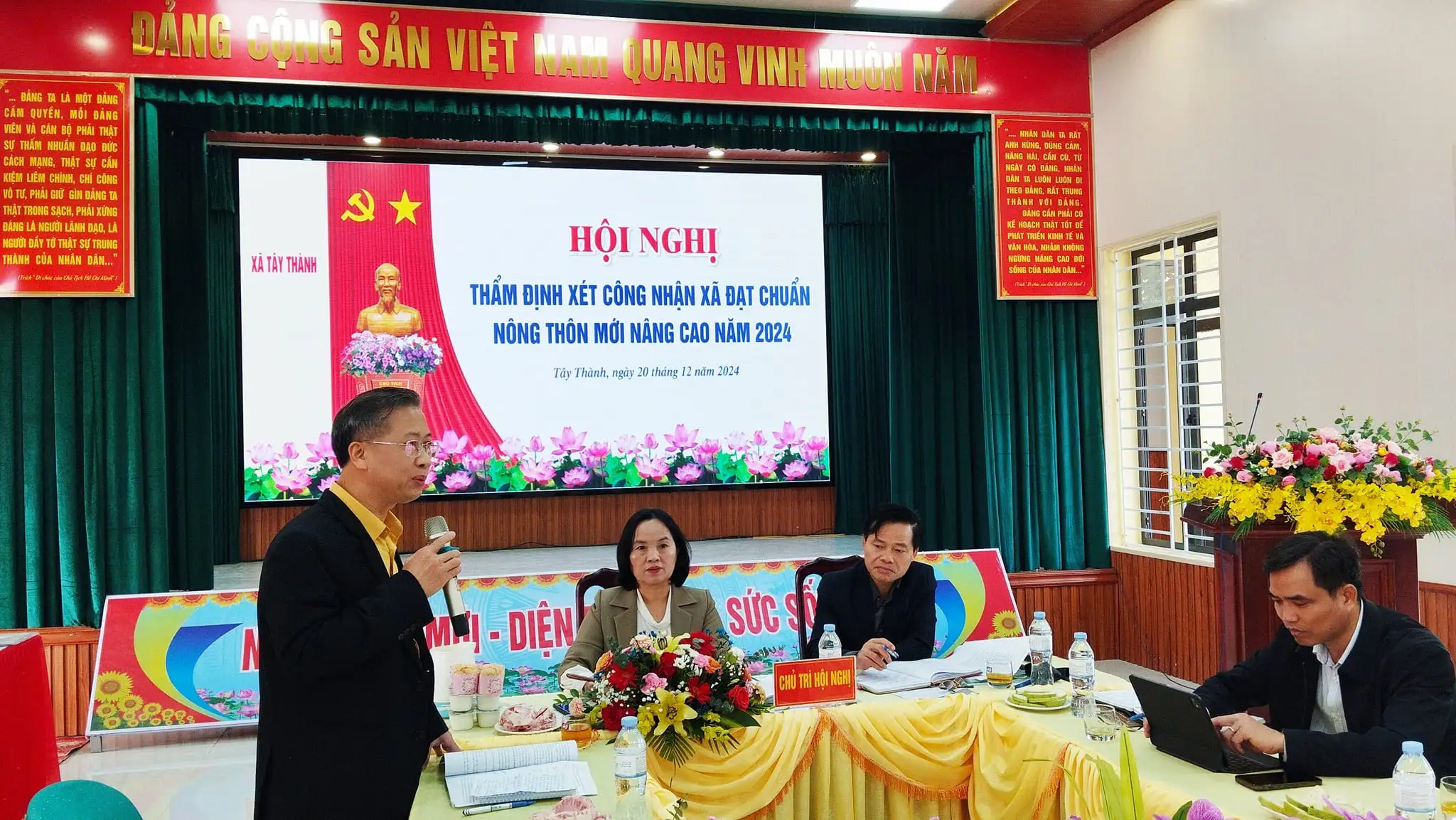 Thẩm định xét công nhận xã đạt chuẩn NTM nâng cao năm 2024 tại xã Tây Thành