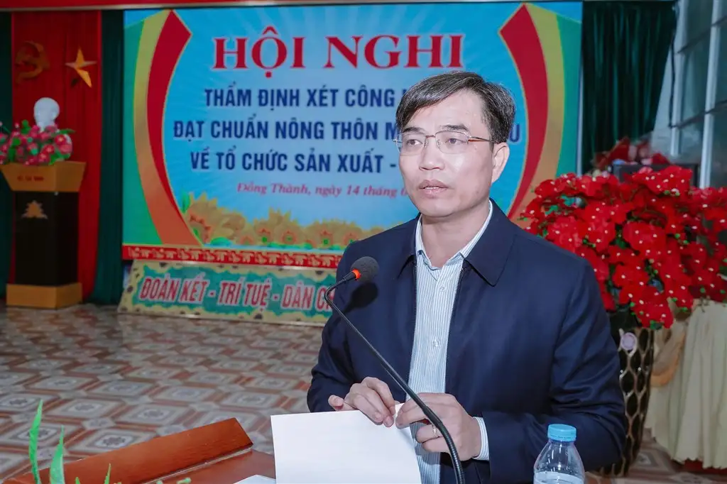 BCĐ NTM tỉnh Nghệ An thẩm định xét công nhận xã đạt chuẩn NTM kiểu mẫu về tổ chức sản xuất năm 2024 xã Đồng Thành