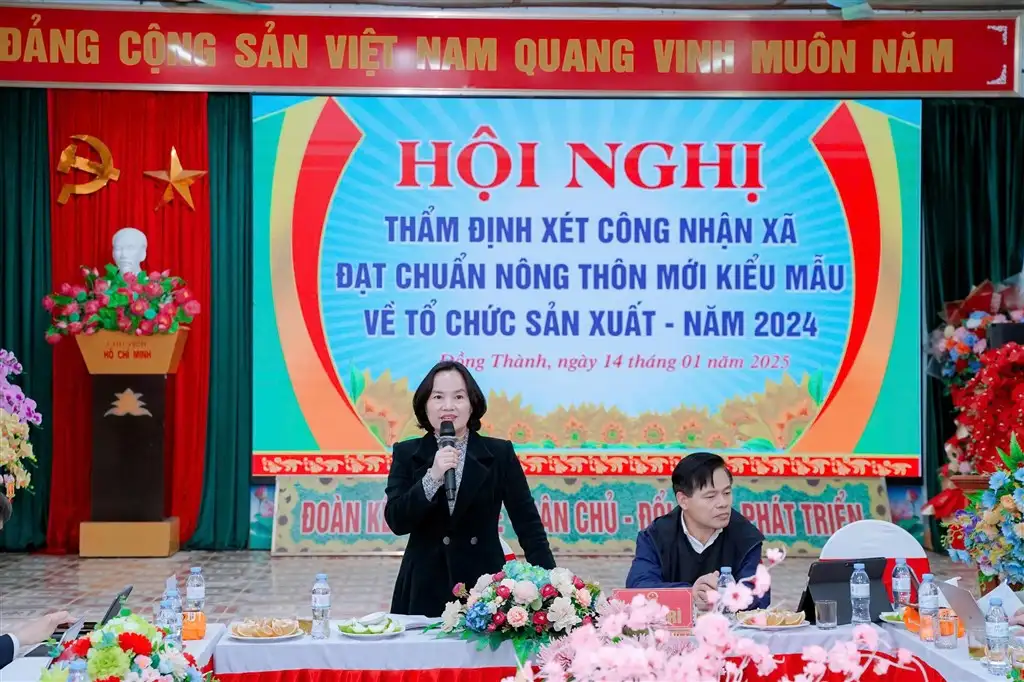 BCĐ NTM tỉnh Nghệ An thẩm định xét công nhận xã đạt chuẩn NTM kiểu mẫu về tổ chức sản xuất năm 2024 xã Đồng Thành