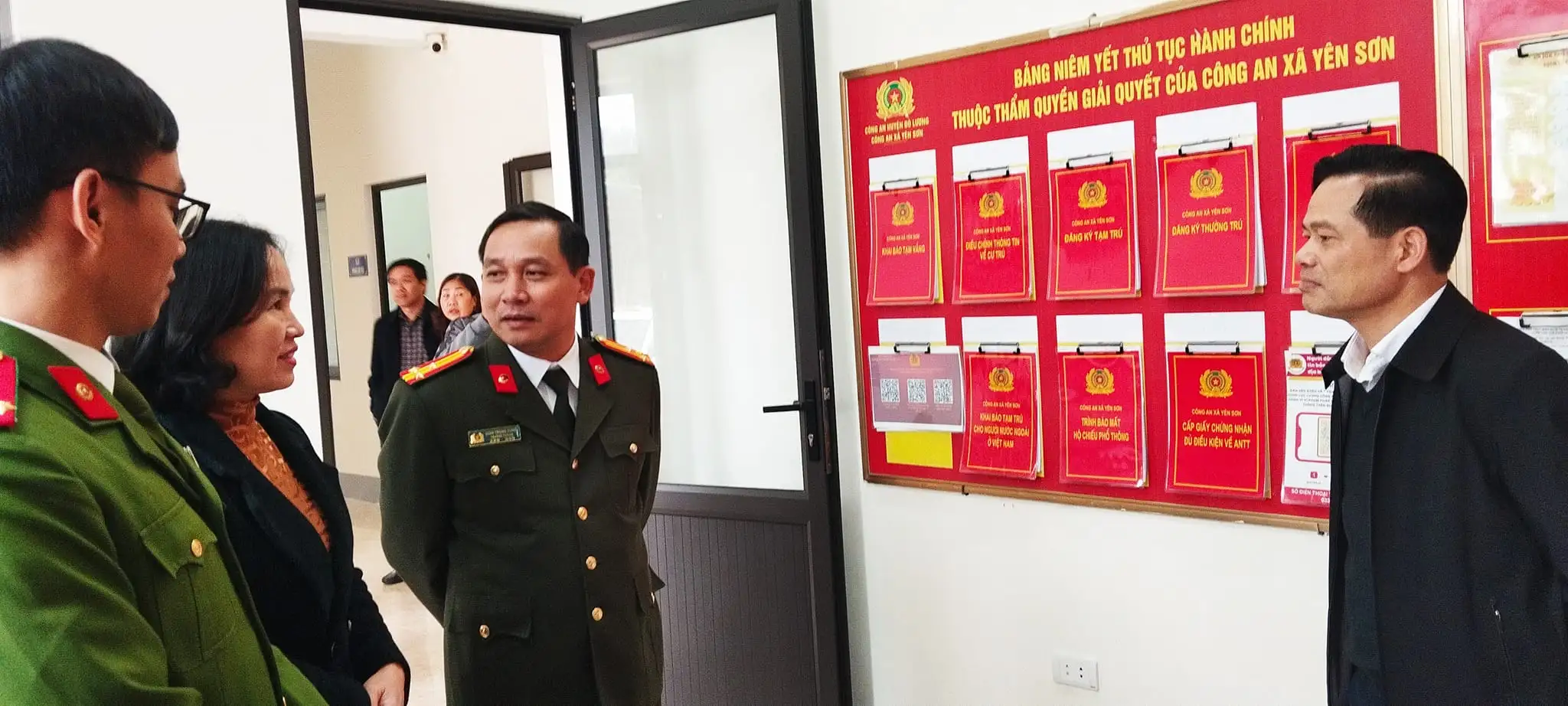 BCĐ NTM tỉnh thẩm định xét công nhận xã đạt chuẩn NTM kiểu mẫu về an ninh trật tự năm 2024 tại xã Yên Sơn