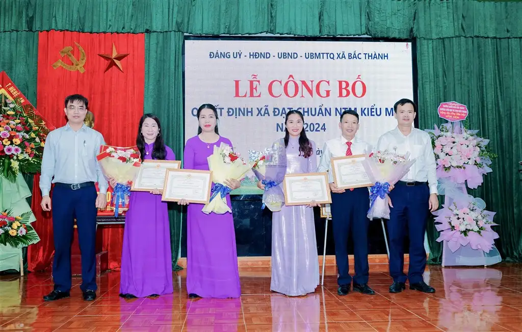 Lễ công bố xã Bắc Thành đạt chuẩn NTM kiểu mẫu năm 2024