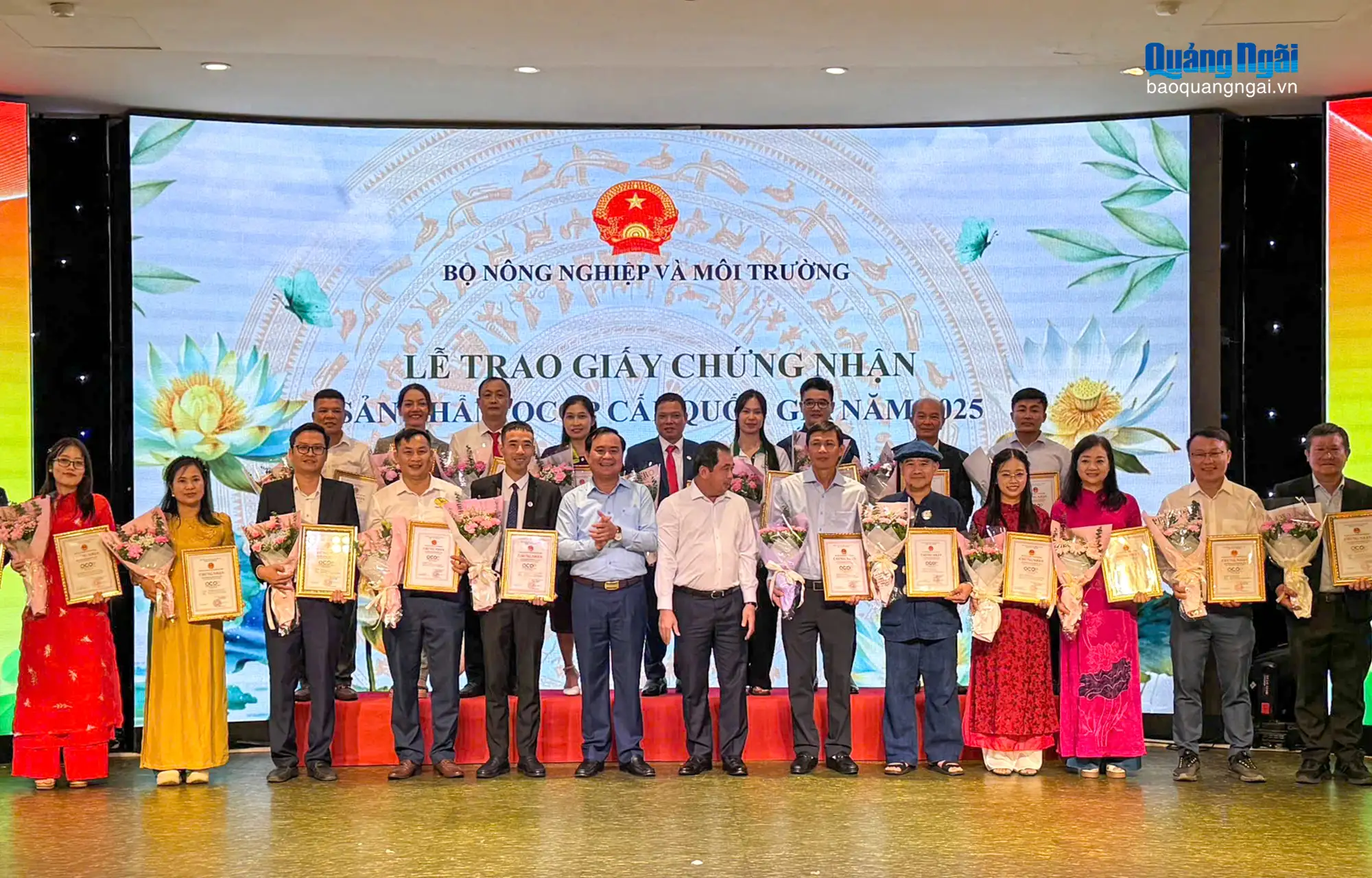 Trao chứng nhận OCOP 5 sao cho 2 sản phẩm của Quảng Ngãi