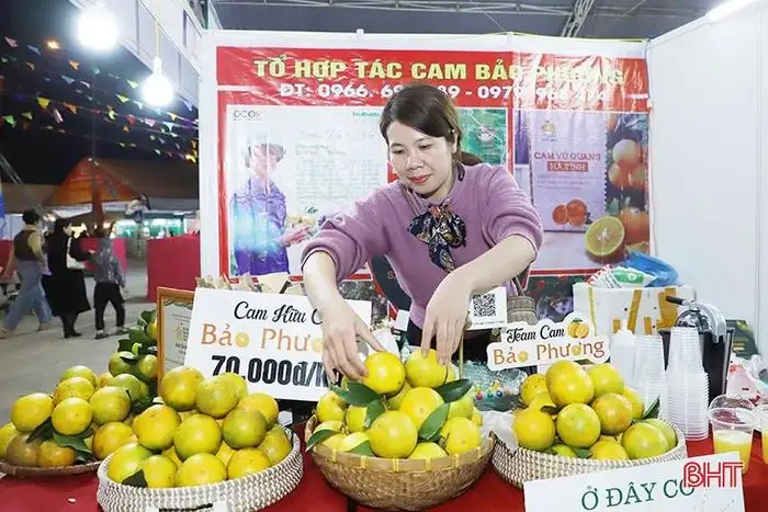Đặc sản cam Hà Tĩnh ‘đắt hàng’ tại hội chợ lớn đang diễn ra trên địa bàn