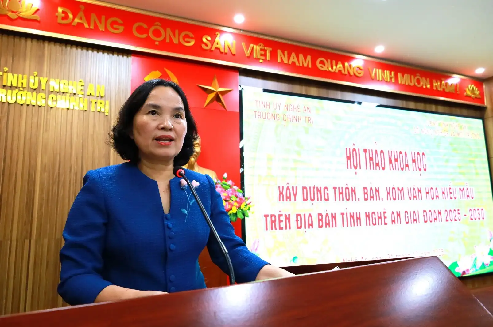 Trường Chính trị tỉnh tổ chức Hội thảo khoa học với chủ đề “Xây dựng thôn, bản, xóm văn hóa kiểu mẫu trên địa bàn tỉnh Nghệ An giai đoạn 2025–2030”