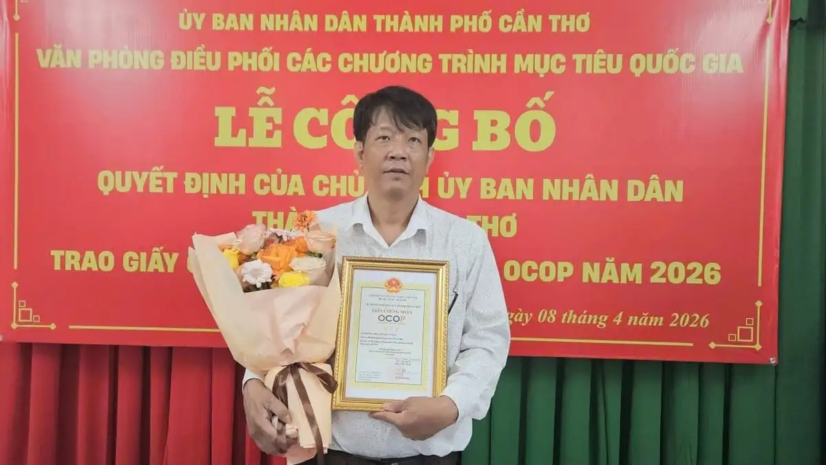 Cần Thơ trao chứng nhận 11 sản phẩm OCOP chuẩn 3-4 sao cho 9 chủ thể