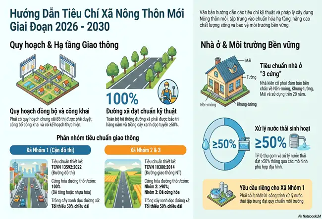 Infographic: hướng dẫn thực hiện một số nội dung tiêu chí thuộc Bộ tiêu chí quốc gia thuộc phạm vi quản lý nhà nước của Bộ Xây dựng
