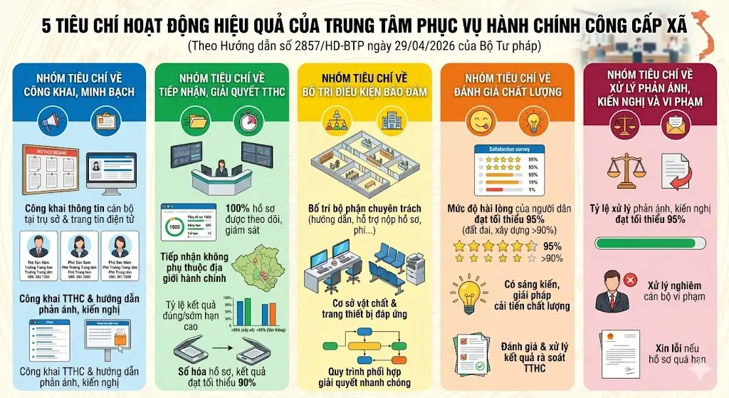 infographic: Hướng dẫn tiêu chí “Trung tâm Phục vụ hành chính công hoạt động hiệu quả”