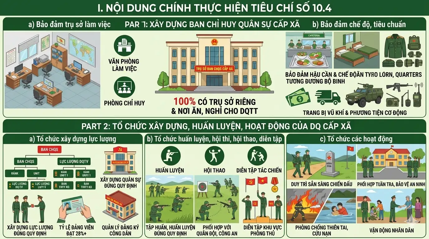 infographic: tiêu chí về quân sự và quốc phòng trong chương trình xây dựng nông thôn mới